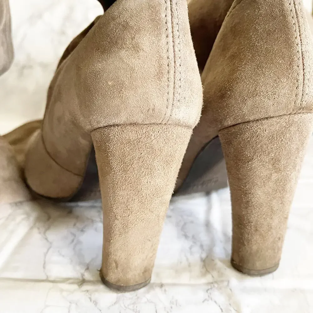 STUART WEITZMAN Highland Suede Over The Knee Boot Light Gray 8
